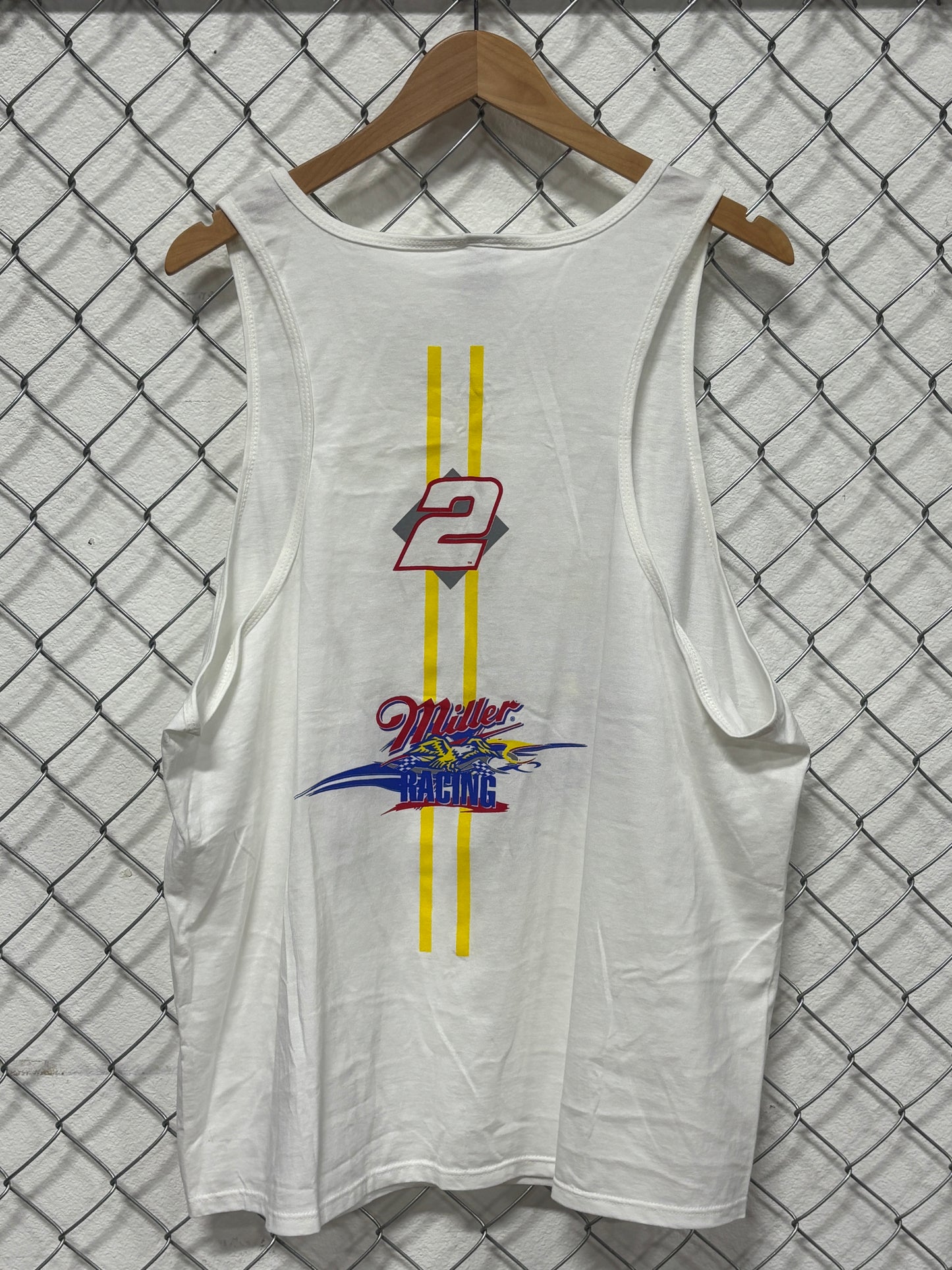 Vintage 90's Rusty Wallace NASCAR #2 Car Tank Top Racing Shirt Size XL