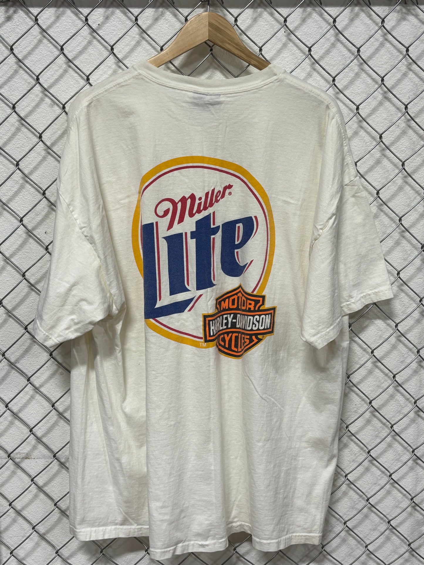 Vintage 90's NASCAR Miller Lite Harley Davidson Racing Tee Size XL