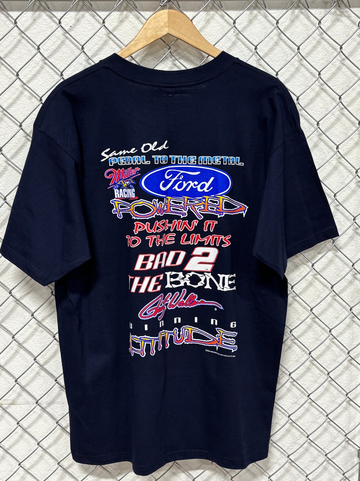 Vintage 90's NASCAR Rusty Wallace All New Look Racing Graphic Tee Size XL