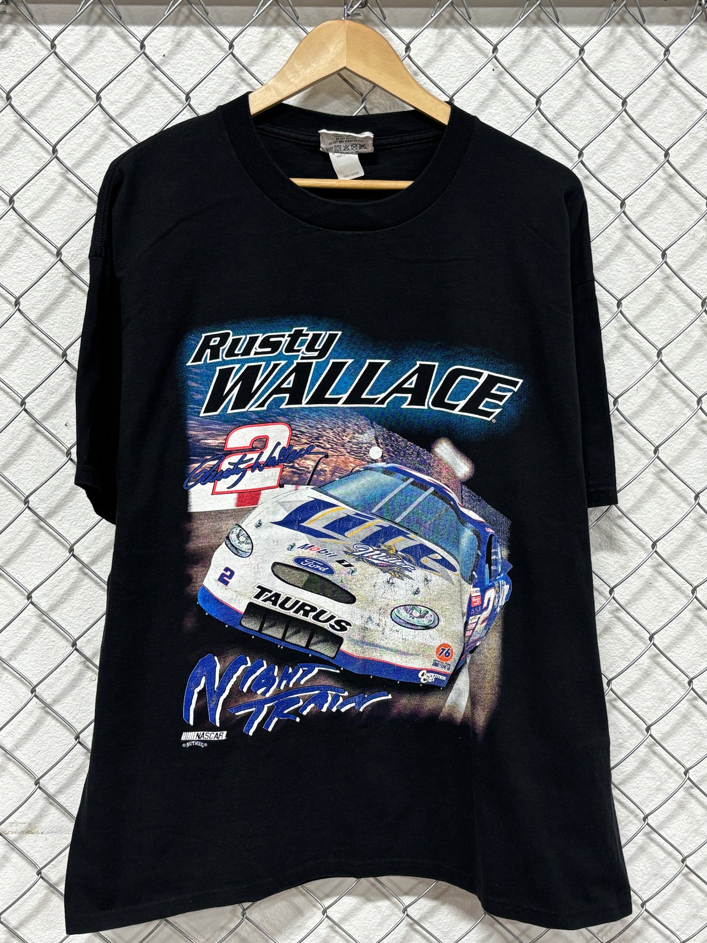 Vintage 90's NASCAR Rusty Wallace Night Train Racing Graphic Tee Size XL
