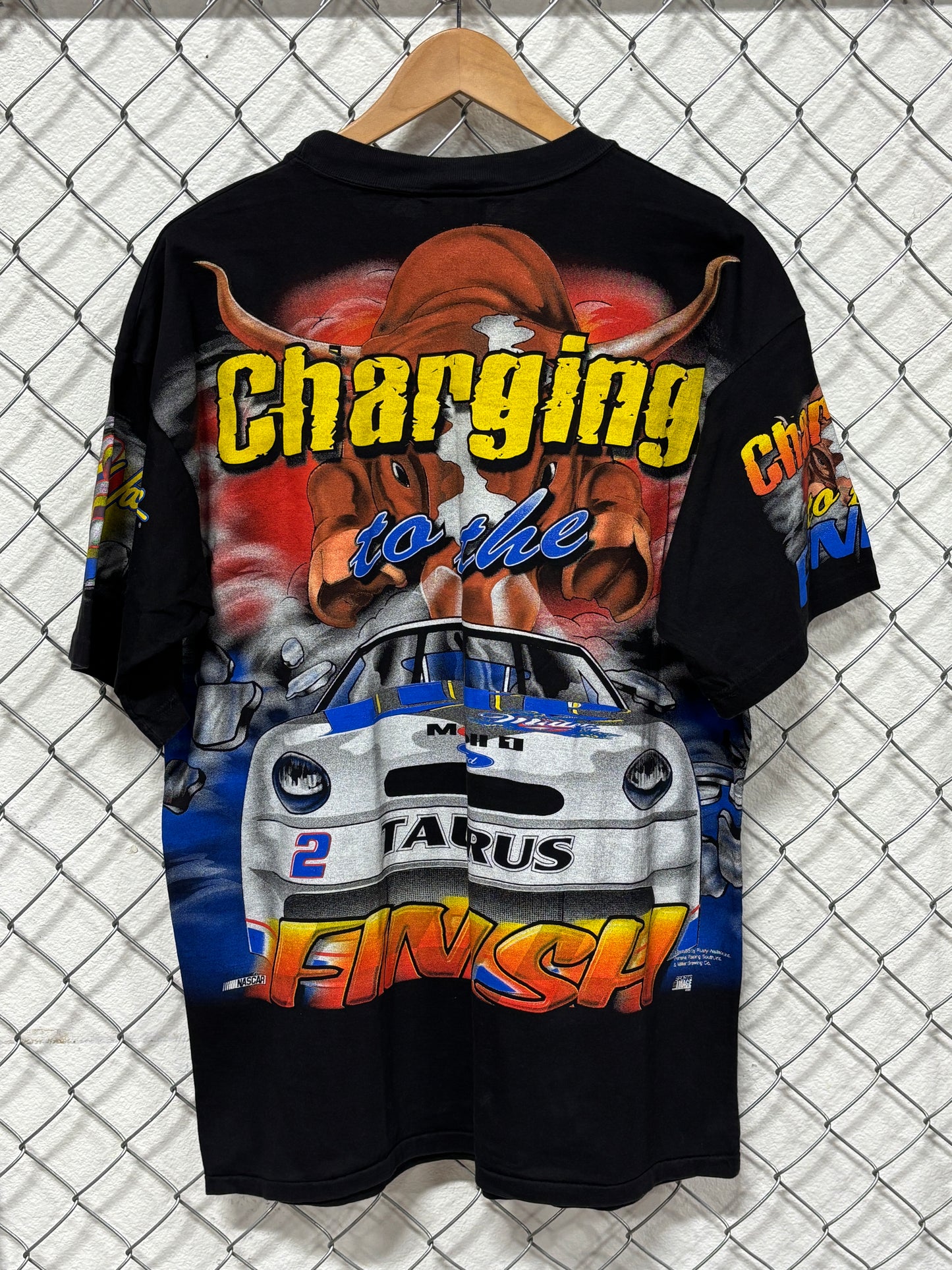 Vintage 90's NASCAR Rusty Wallace New Ride Same Attitude AOP Tee Size XL