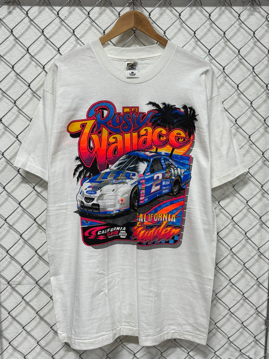 Vintage 1997 NASCAR Rusty Wallace California Thunder Racing Tee Size XL