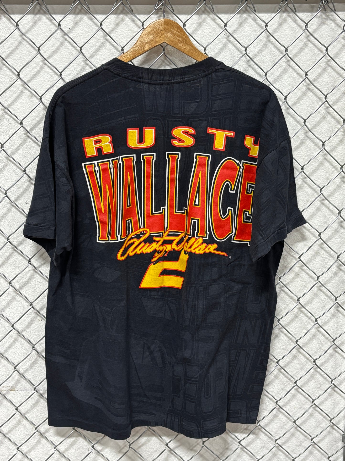 Vintage 90's NASCAR Rusty Wallace Big Print Racing Graphic Tee Size XL