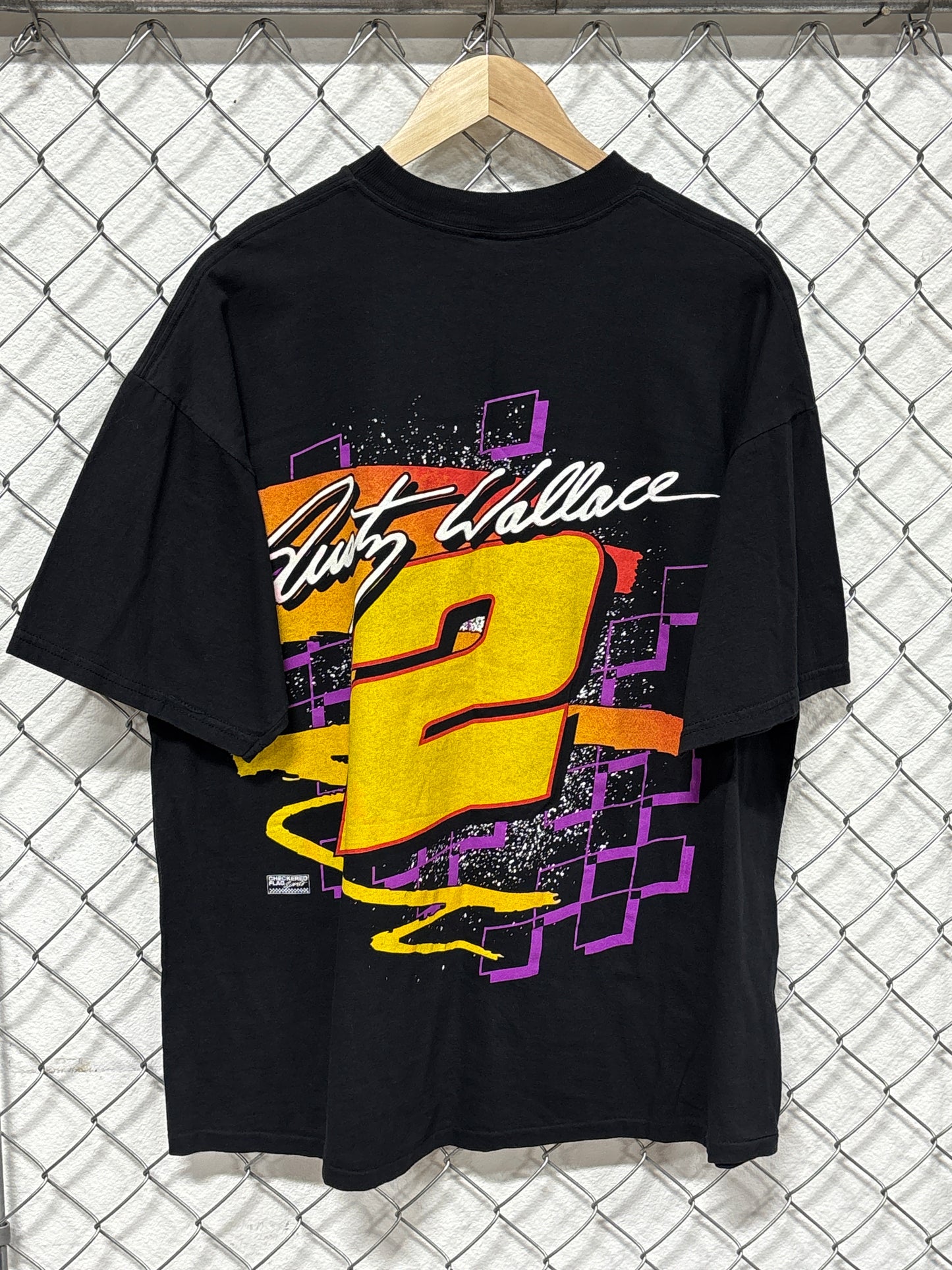 Vintage 90's NASCAR Rusty Wallace Miller Racing Big Print AOP Tee Size XL