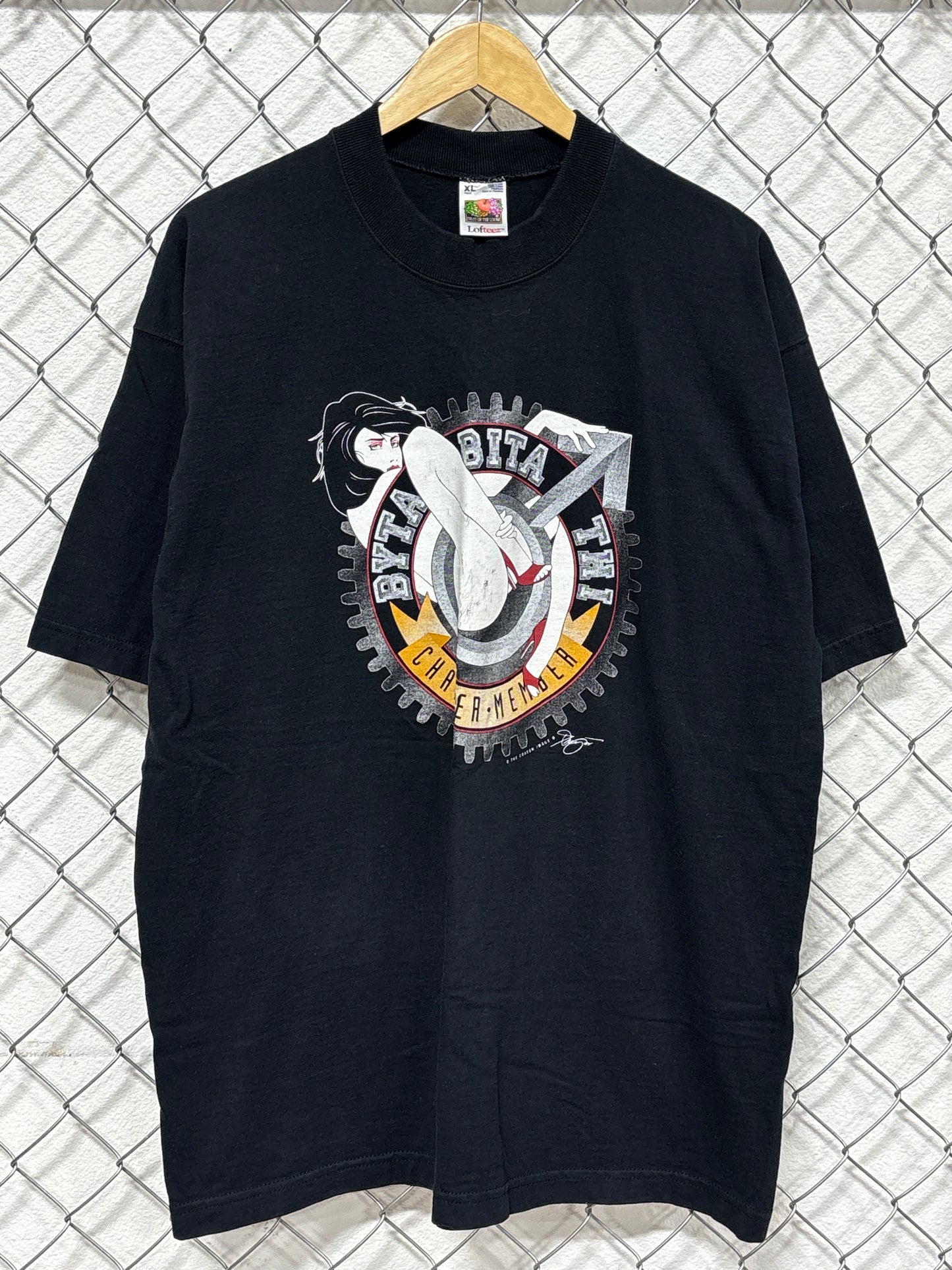Vintage 90's Byta Bita Thi Biker Club Babe Graphic Tee Size XL