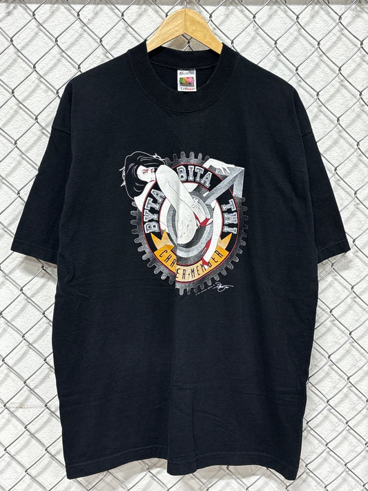 Vintage 90's Byta Bita Thi Biker Club Babe Graphic Tee Size XL
