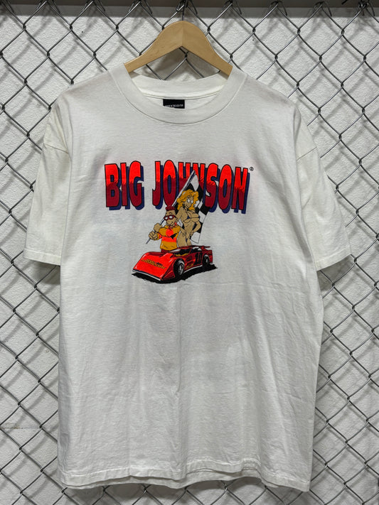 Vintage 90's Big Johnson Late Model Cars Funny Graphic Tee Size XL