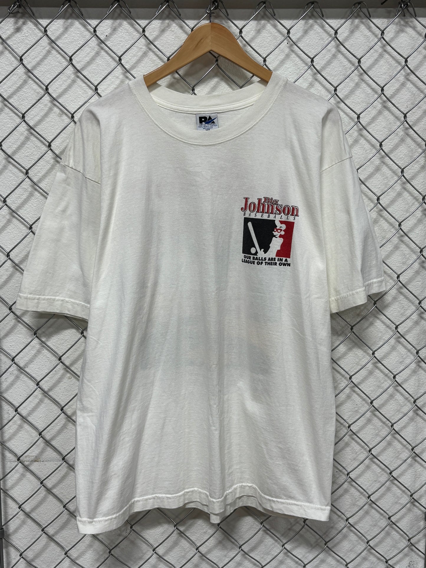 Vintage 90's Big Johnson Baseball Funny Graphic Tee Size XL