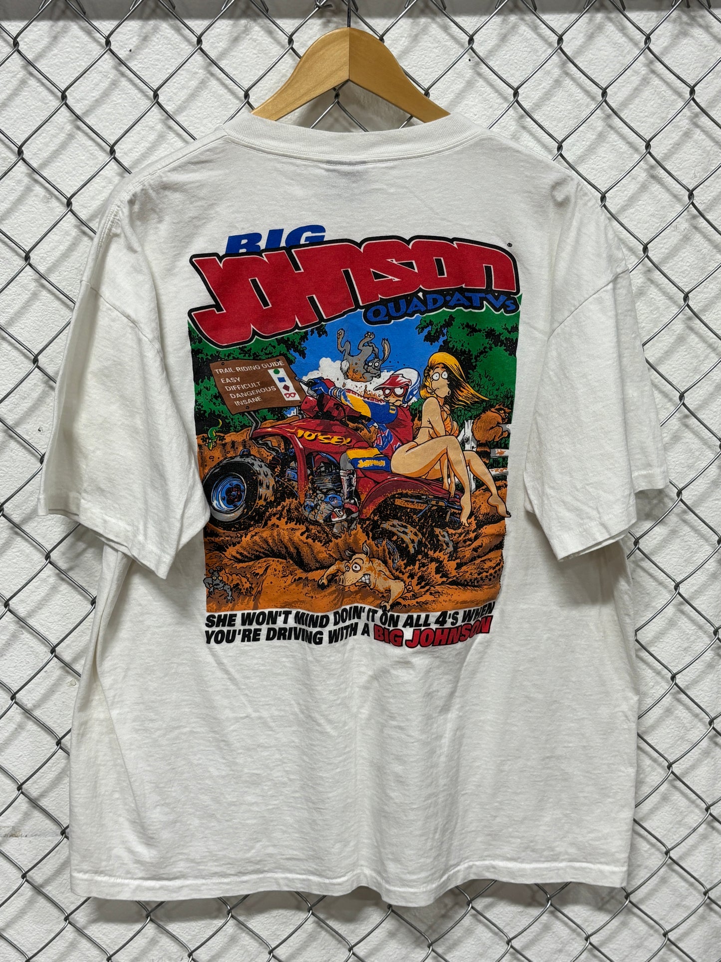 Vintage 90's Big Johnson Quad ATV's Funny Graphic Tee Size XL