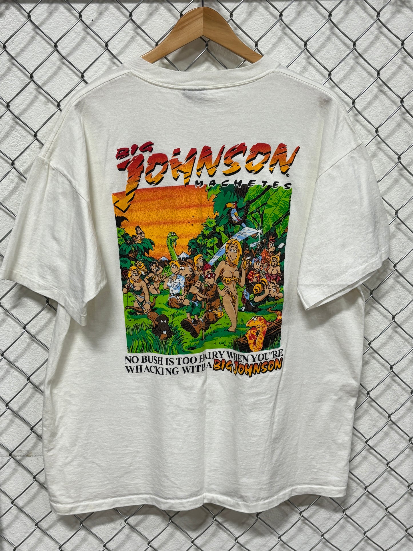 Vintage 90's Big Johnson Machetes Funny Graphic Tee Size XL
