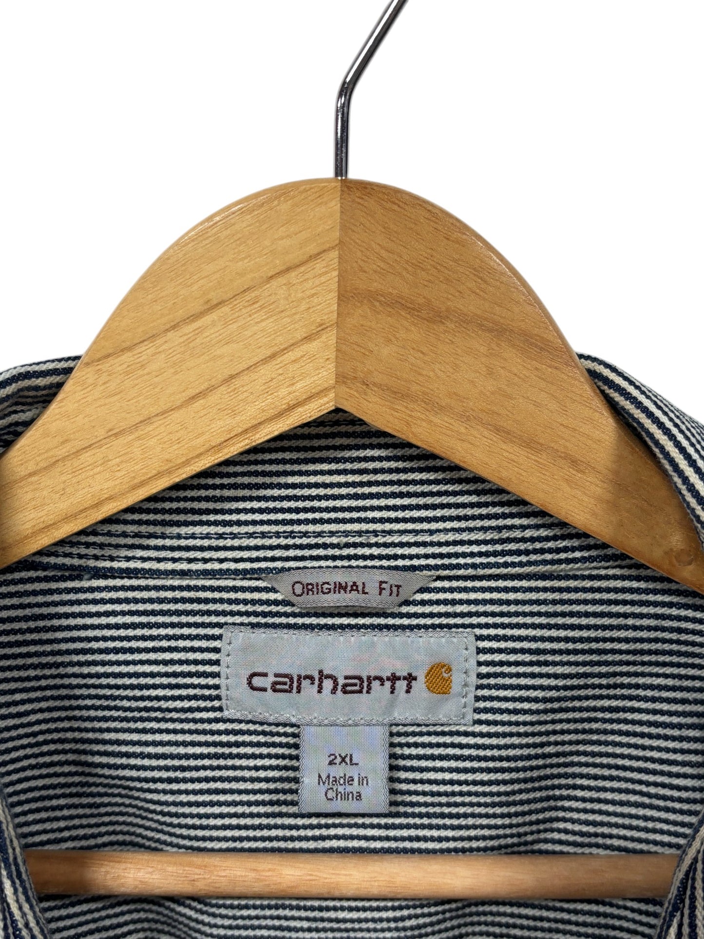 Carhartt Striped Half Zip Work Jacket Size XXL