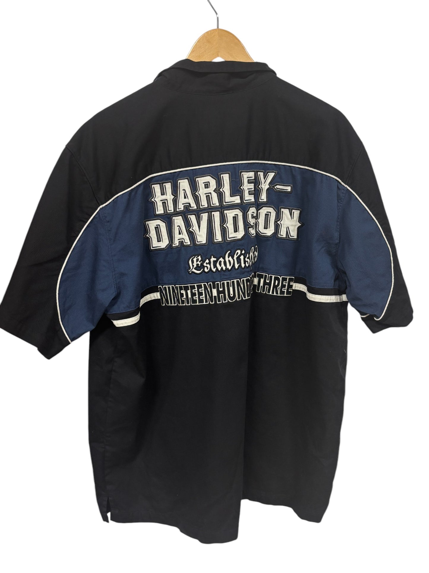 Vintage Harley Davidson Mechanic Style Button Up Shirt Size XL