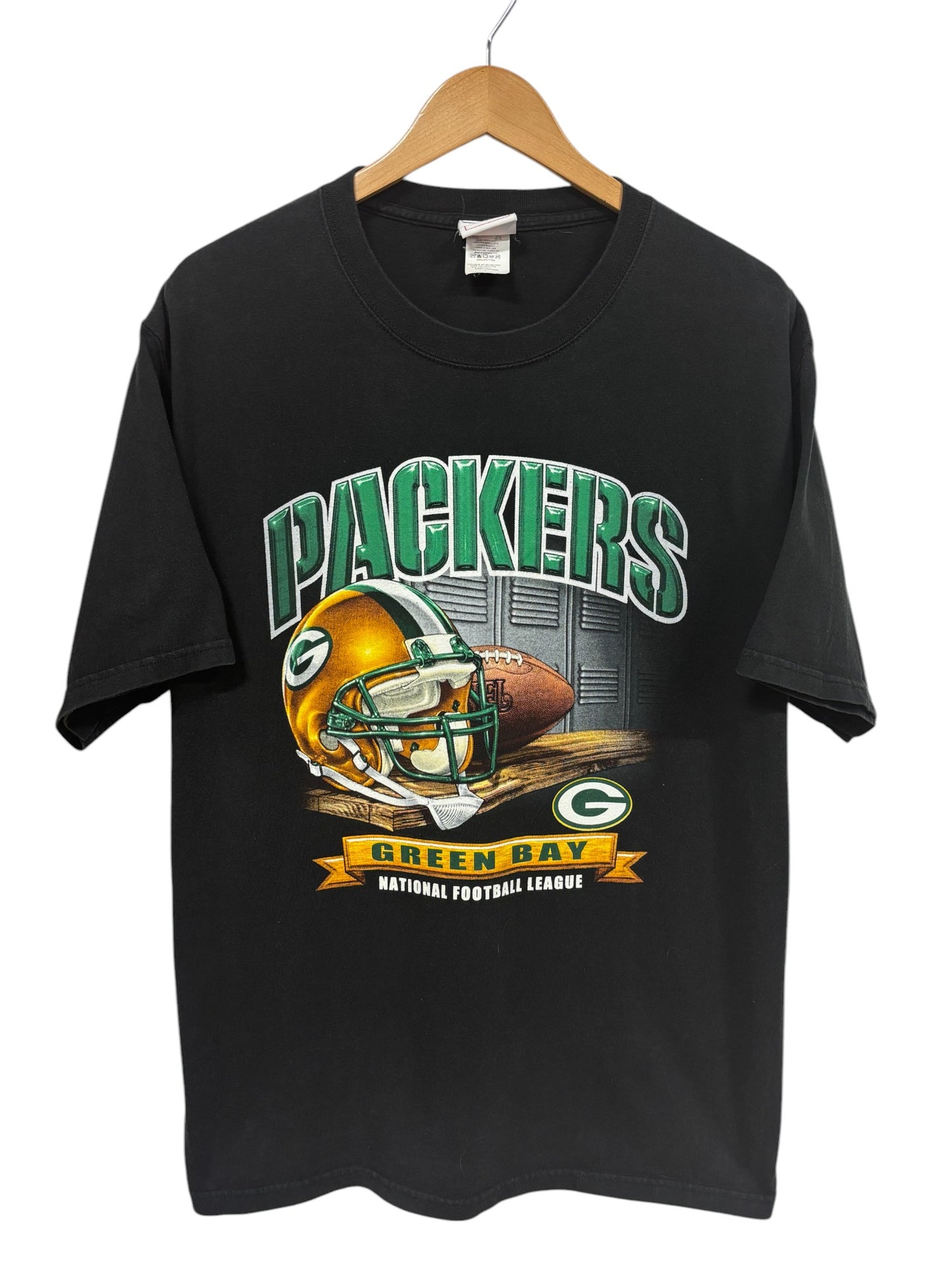 Vintage 00's Green Bay Packers NFL Helmet Logo Graphic Tee Size Large