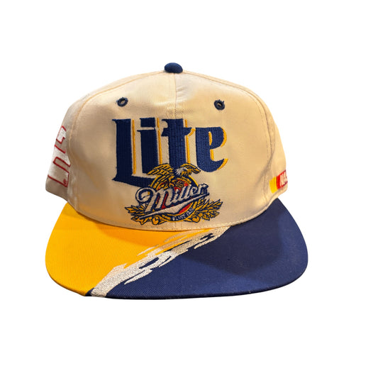 Vintage 90's NASCAR Miller Lite Paint Splatter Racing Hat