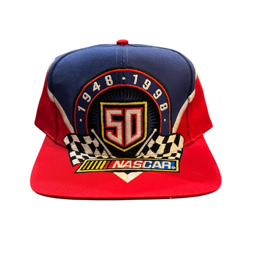 Vintage 90's NASCAR 50th Anniversary Racing Snapback Hat