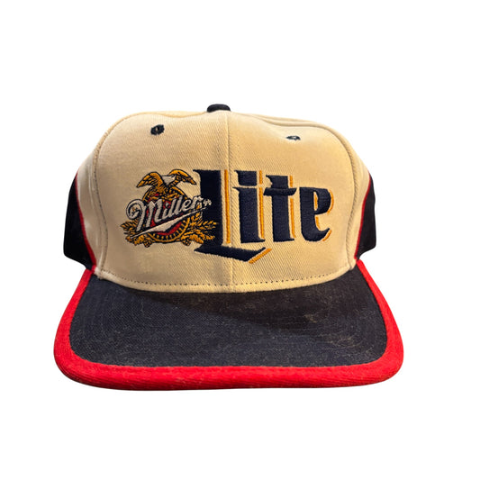 Vintage 90's NASCAR Miller Lite Racing Snapback Hat