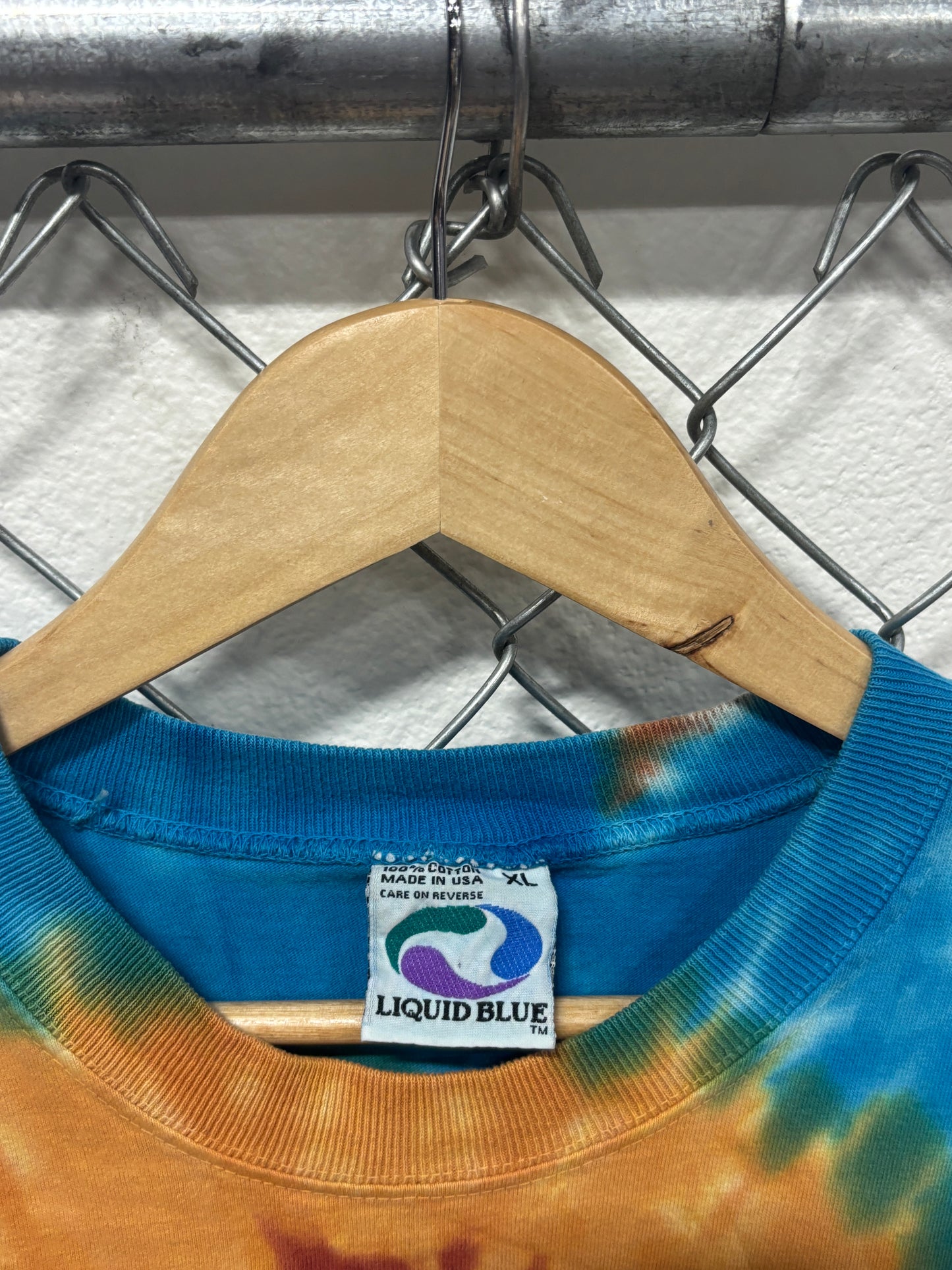 Vintage 90's Liquid Blue Kokopelli Tie Dye Southwestern Tee Size XL
