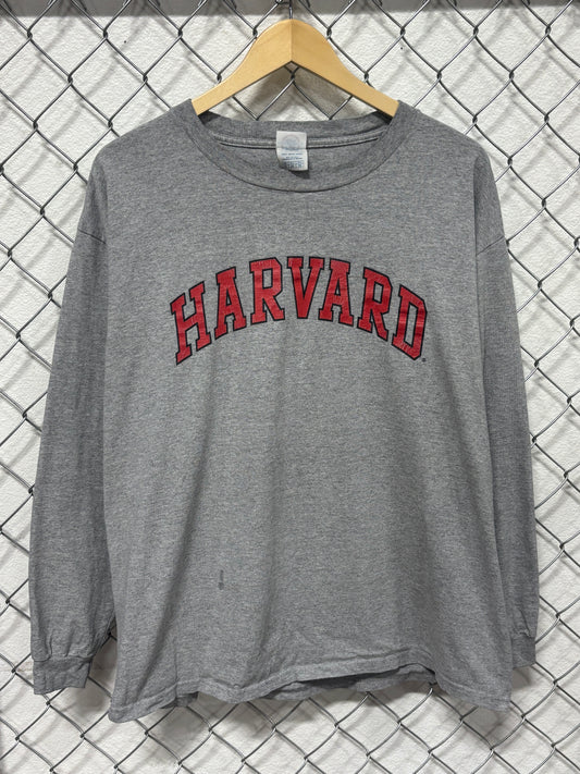 Vintage Y2K Harvard Spellout Collegiate Long Sleeve Shirt Size XL