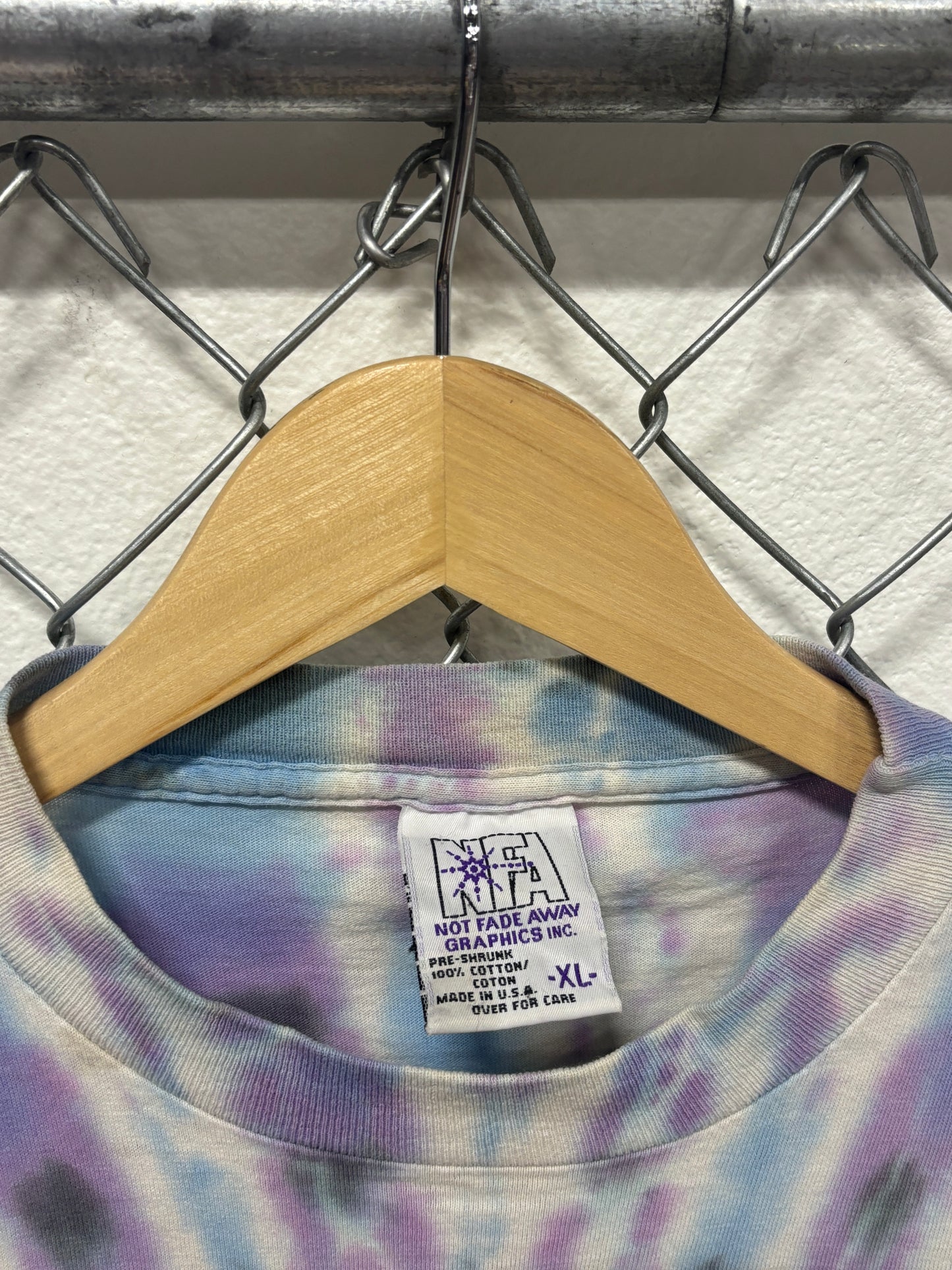 Vintage 1993 Mushroom Peace Tie Dye Not Fade Away Graphic Tee Size XL