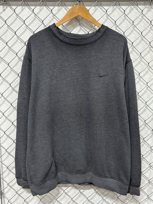 Vintage Y2K Nike Faded Tonal Grey Small Swoosh Sweater Size XXL