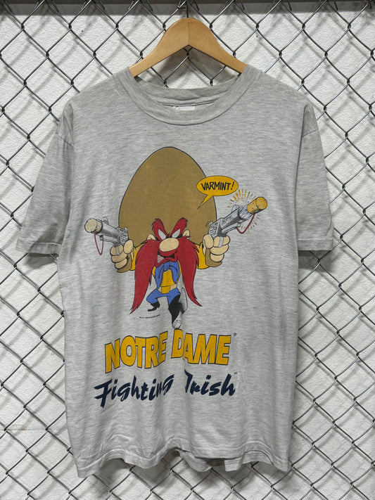 Vintage 1996 Notre Dame Fighting Irish Yosemite Sam Looney Tunes Tee Size Large