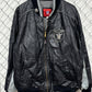 Vintage Y2K Oakland Raiders Leather Zip Up Jacket Size Large