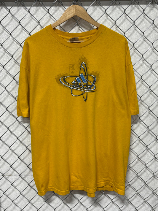 Vintage Y2K Adidas Atomic Logo Graphic Tee Size Large