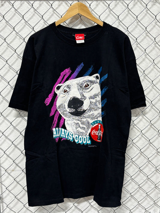 Vintage 90's Coca Cola Always Cool Polar Bear Graphic Tee Size XL