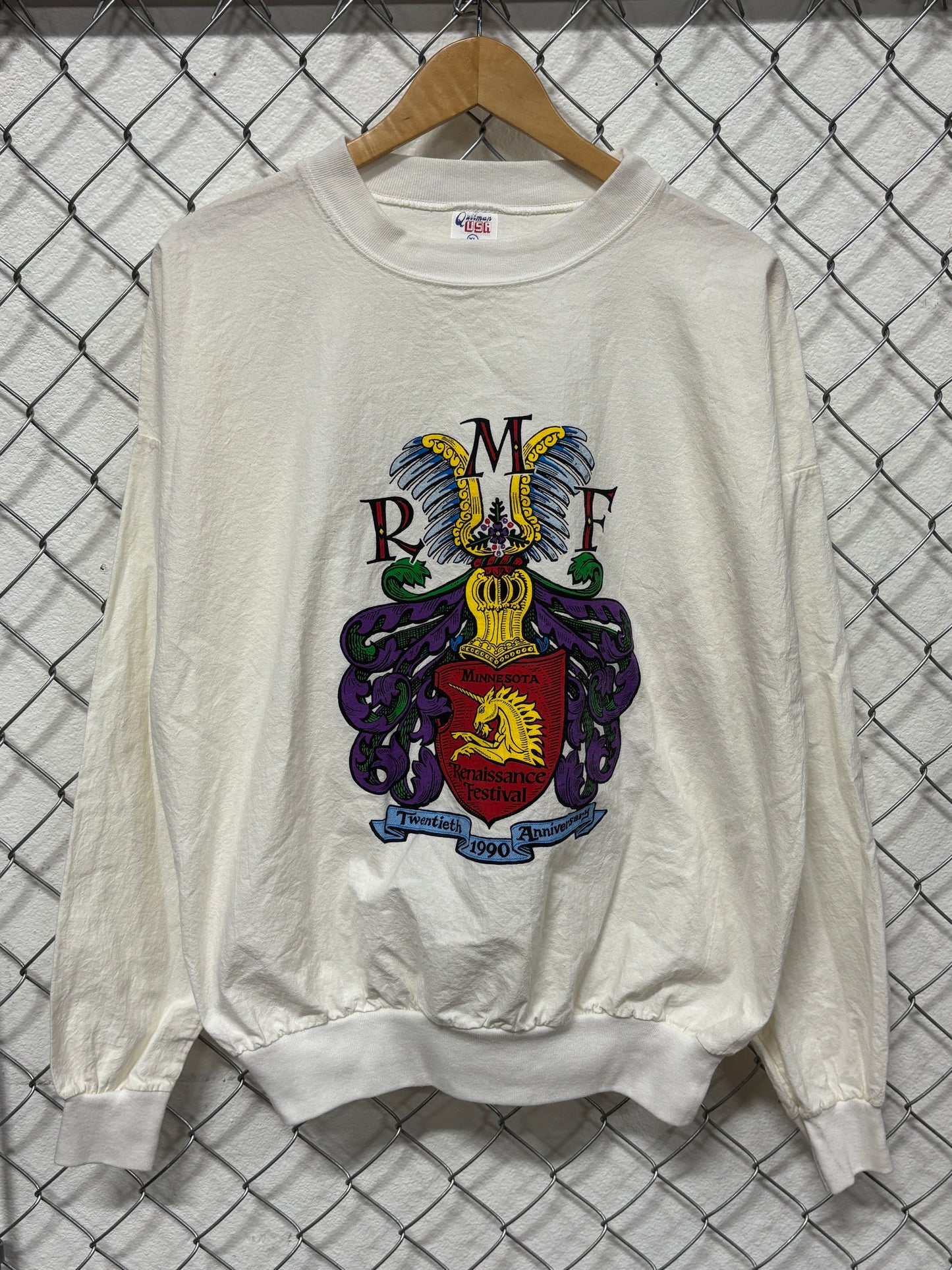 Vintage 1990 Minnesota Renaissance Festival Anniversary Sweater Size XL