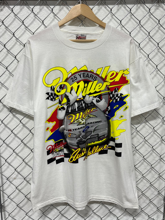 Vintage 90's 25 Years Miller Racing Rusty Wallace NASCAR Tee Size XL
