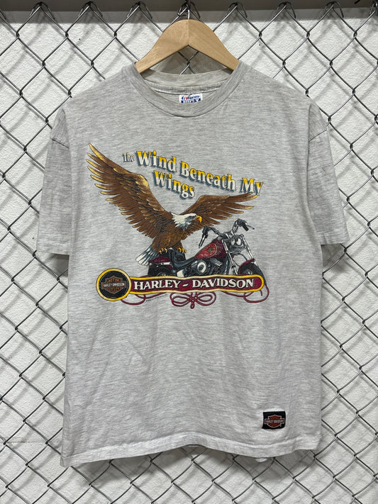 Vintage 90's Harley Davidson Wind Beneath My Wings Biker Tee Size XL