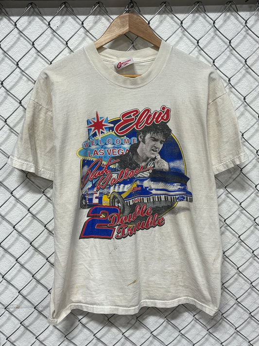 Vintage 90's Rusty Wallace Elvis Style Racing Graphic Tee Size XL