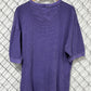 Vintage 90's Rocke Gear Purple V Neck Striped Tee Size Large