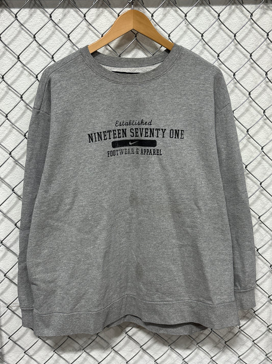 Vintage Nike Footwear Apparel Grey Crewneck Sweater Size XL