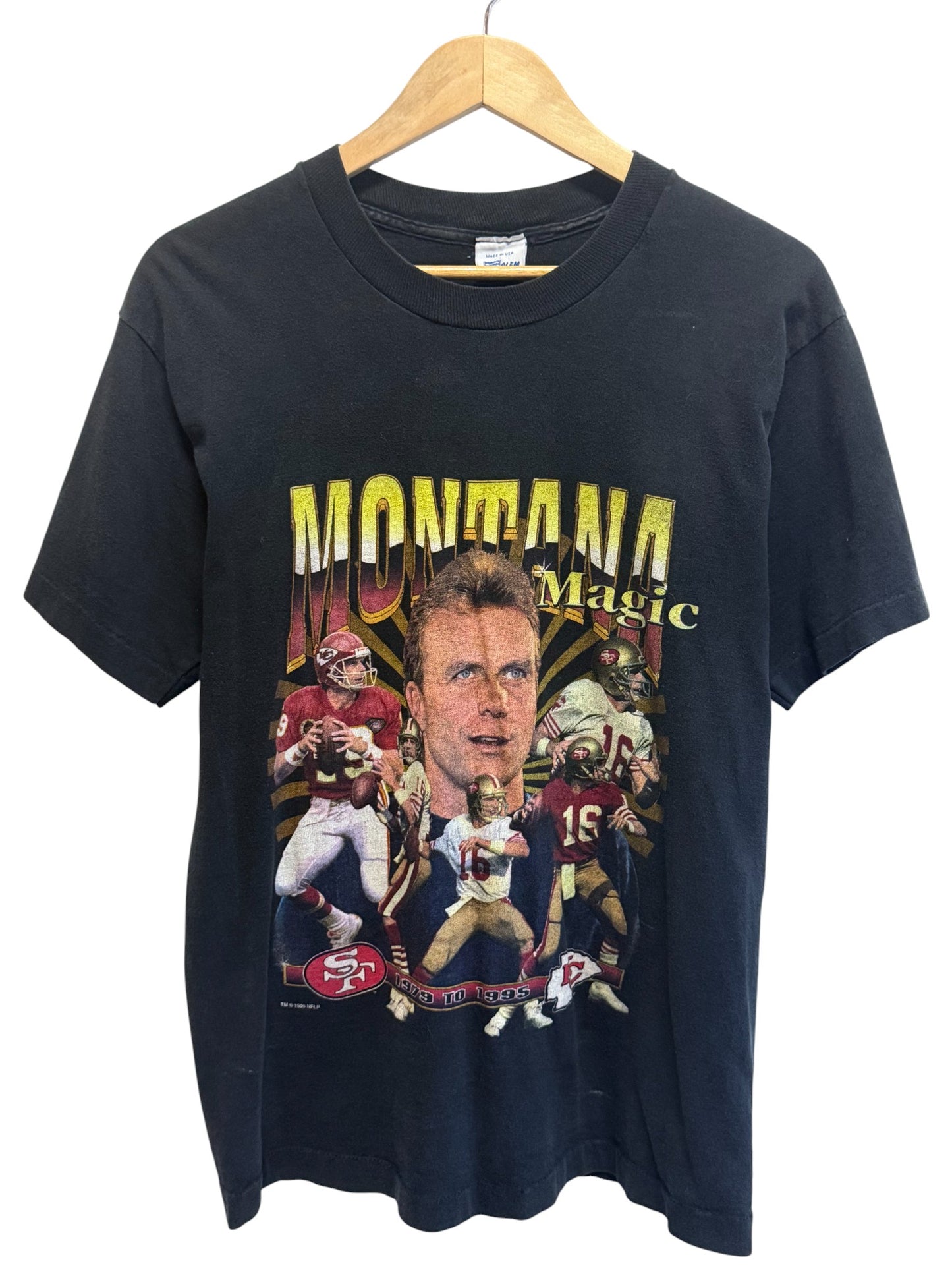 Vintage 90's Joe Montana San Francisco Montana Magic NFL Tee Size Large
