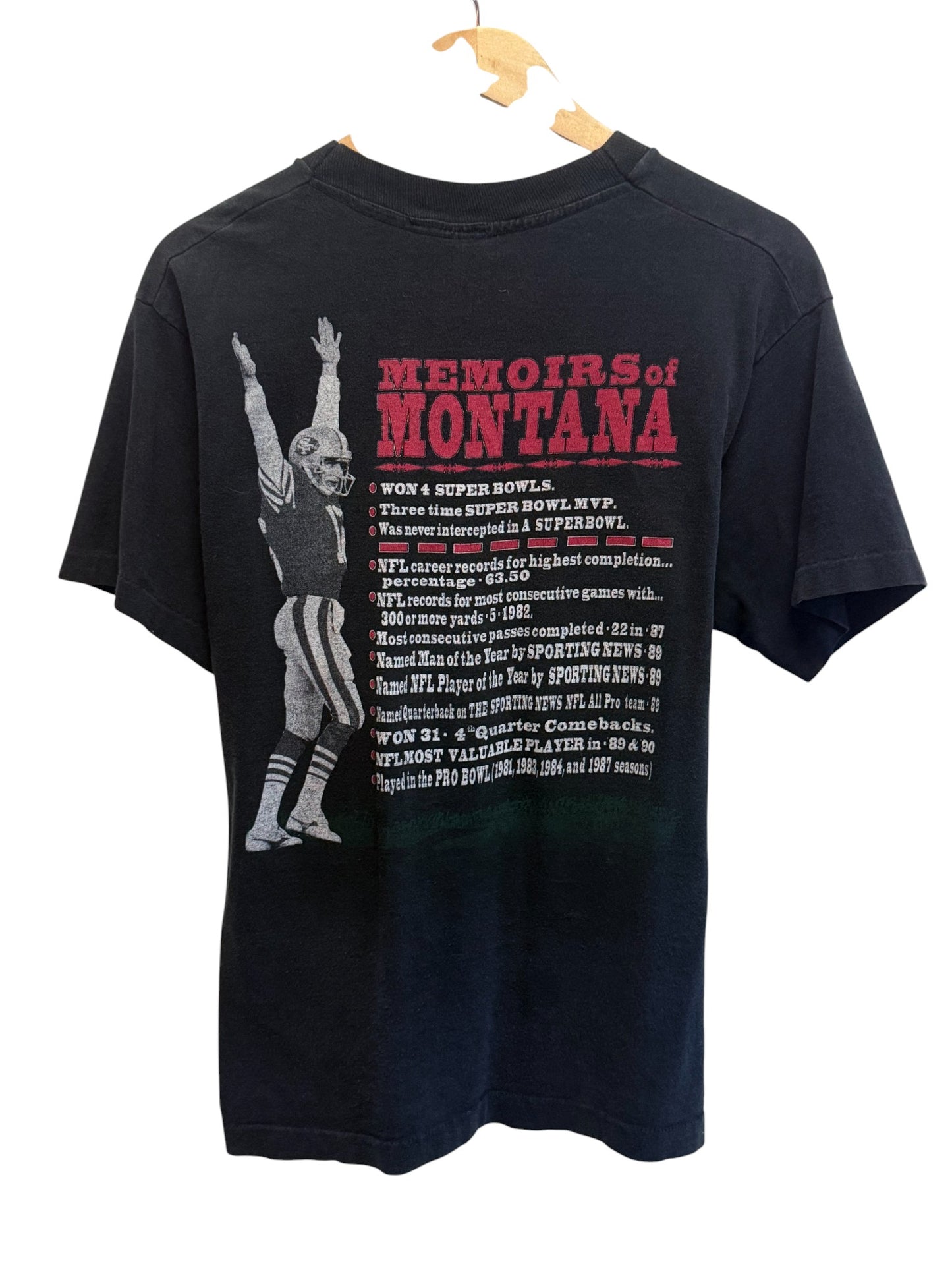 Vintage 90's Joe Montana San Francisco Montana Magic NFL Tee Size Large