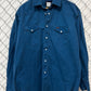 Wrangler Blue Pearl Snap Button Up Western Shirt Size XXL