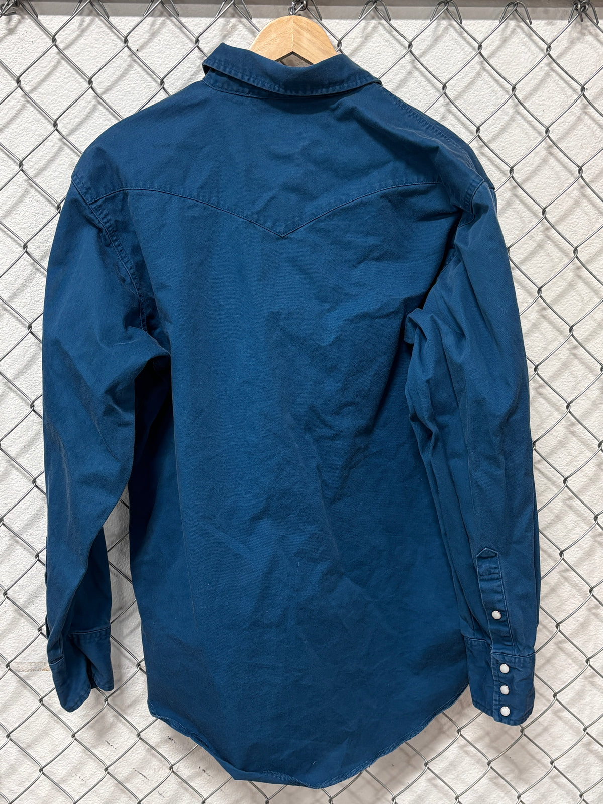 Wrangler Blue Pearl Snap Button Up Western Shirt Size XXL