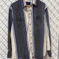Vintage Wrangler Pearl Snap Striped Brushpopper Button Up Western Shirt Size XL