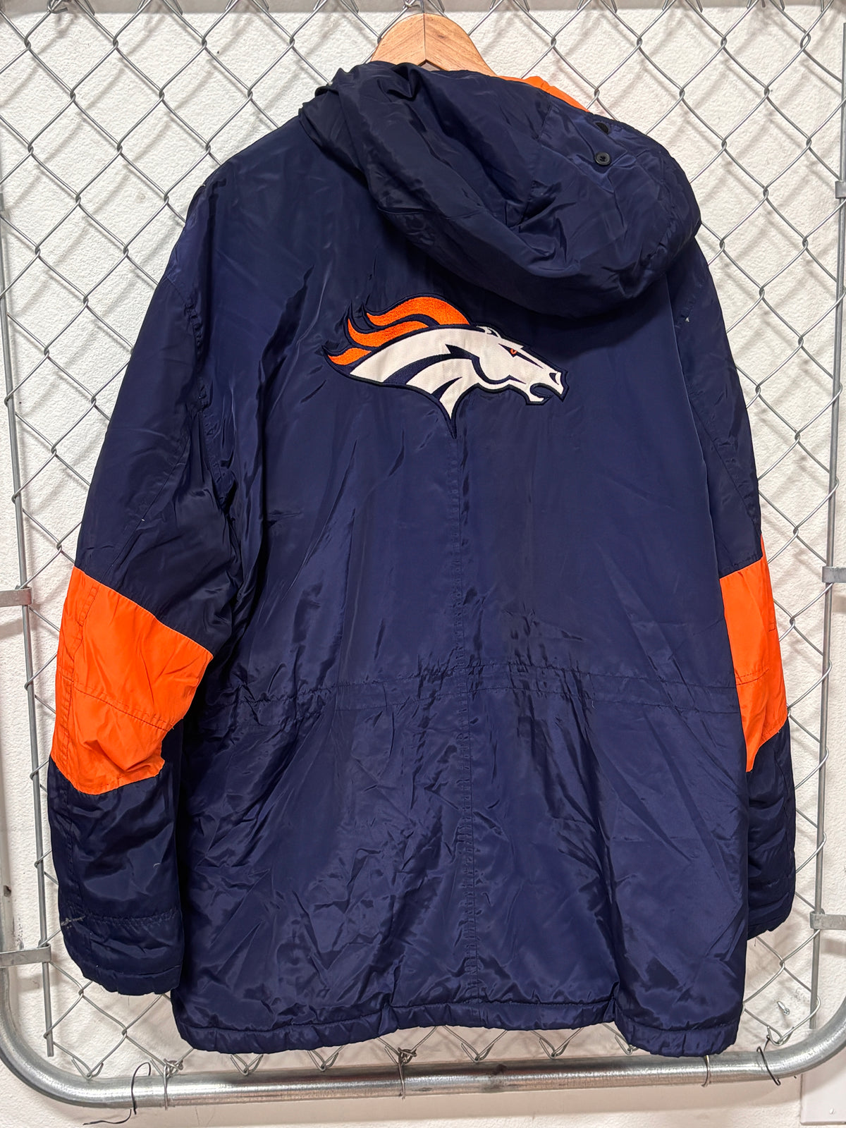 Y2K Denver Broncos Reebok NFL Logo Puffer Jacket Size Large