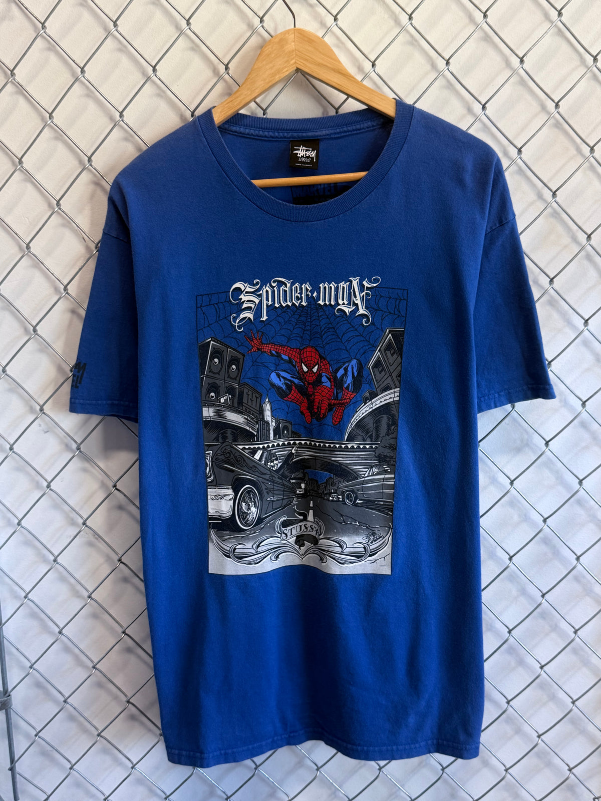 Stussy x Marvel Spiderman Anniversary Graphic Tee Size Large