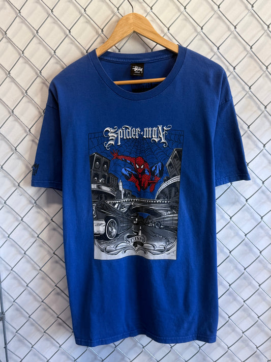 Stussy x Marvel Spiderman Anniversary Graphic Tee Size Large