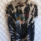 Vintage 1995 Harley Davidson Patches USA Flag Tie Dye Tee Size Medium