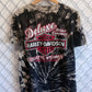 Vintage 1995 Harley Davidson Patches USA Flag Tie Dye Tee Size Medium