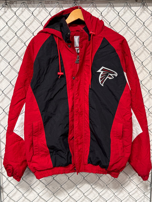 Starter Atlanta Falcons NFL Logo Red Puffer Jacket Size Large