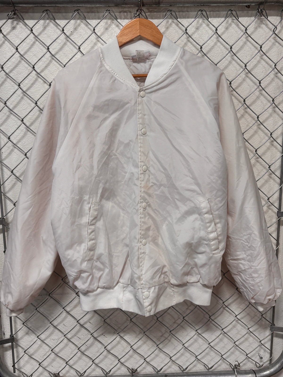 Vintage 80's White Hartwell Bomber Nylon Jacket Size XL
