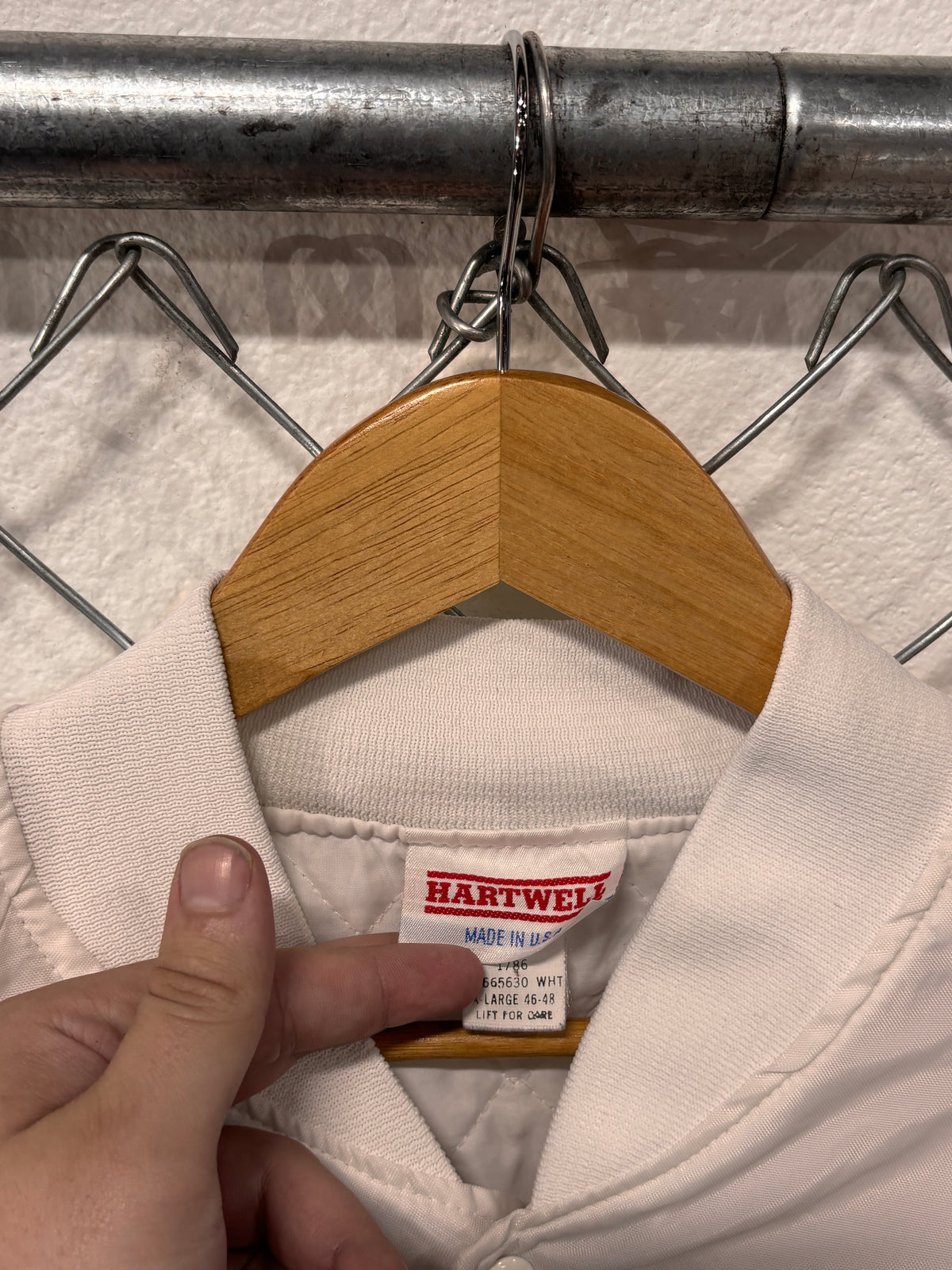 Vintage 80's White Hartwell Bomber Nylon Jacket Size XL