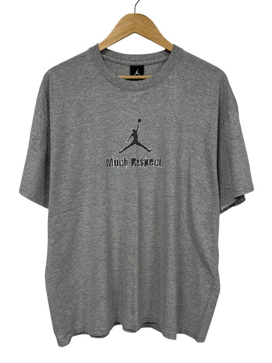Vintage Y2K Jordan Brand Much Respect Logo Graphic Tee Size XL