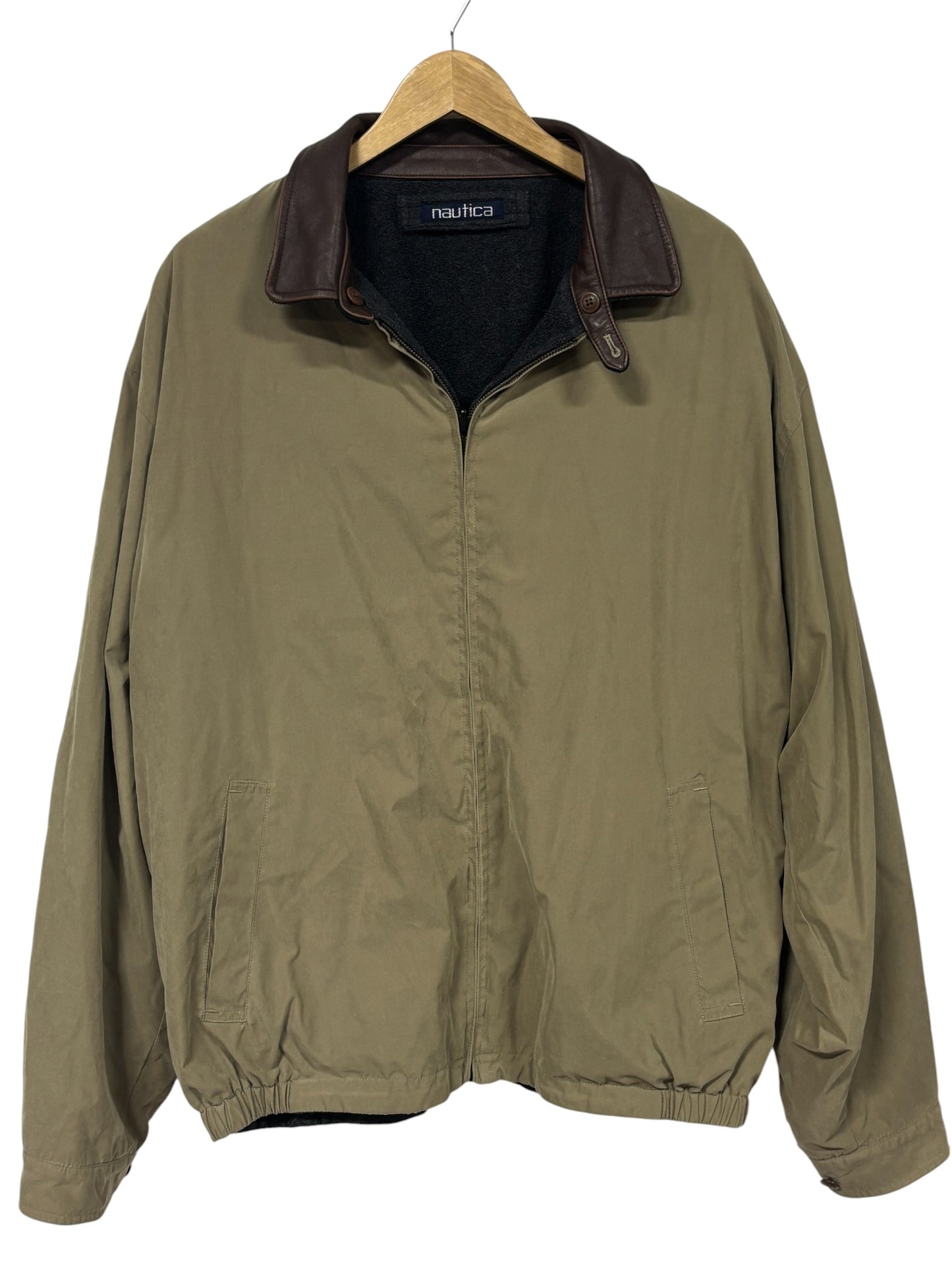 Vintage Nautica Reversible Tan Harrington Style Jacket Size XXL