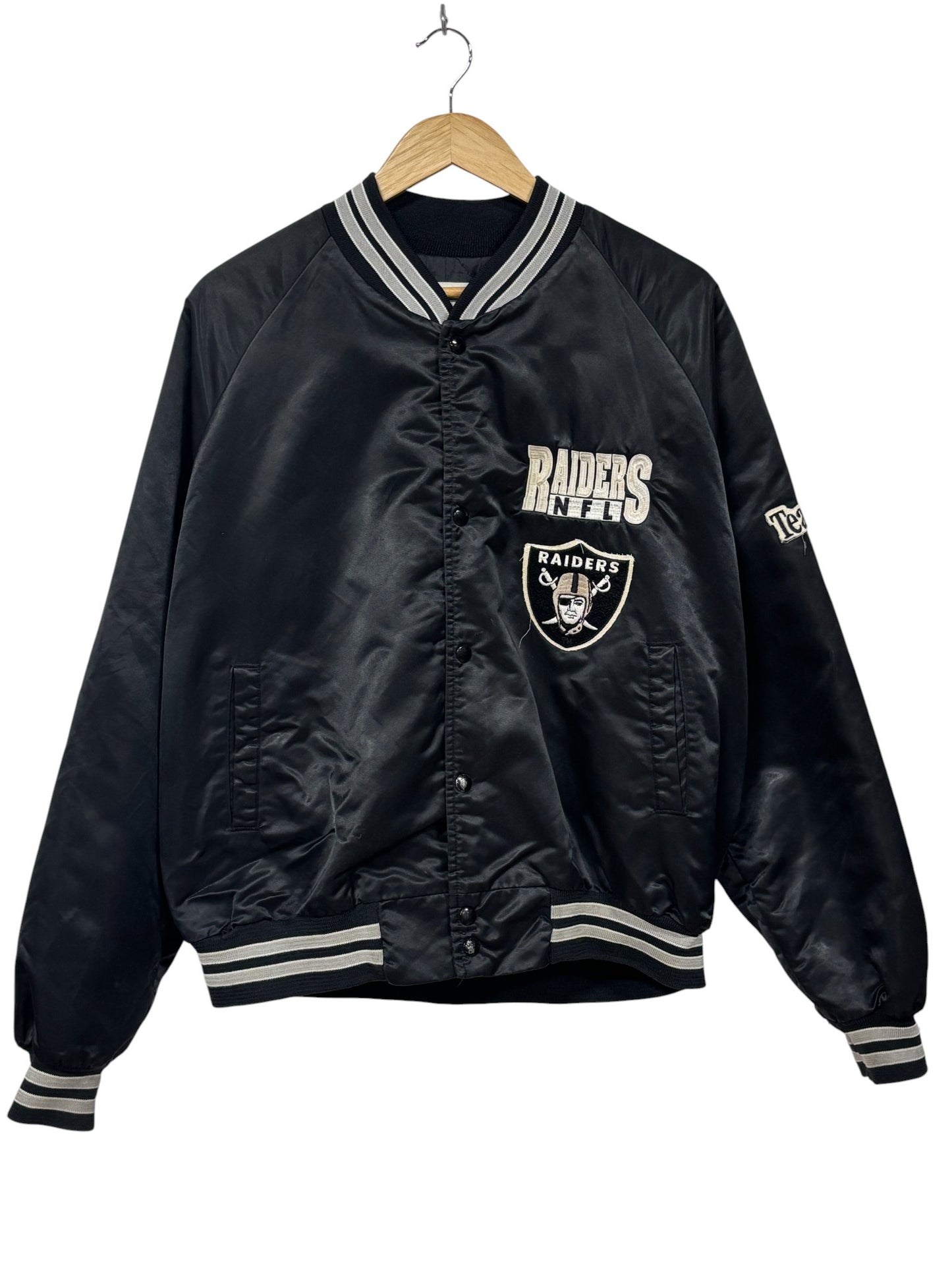 Vintage 90's Chalkline Oakland Raiders NFL Satin Boomober Jacket Size XL